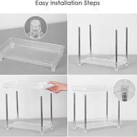 Acrylic Organiser Multifunctional Makeup Tray Corner Shelf For Makeup Cosmetics Shower Shelves 3 Tiers