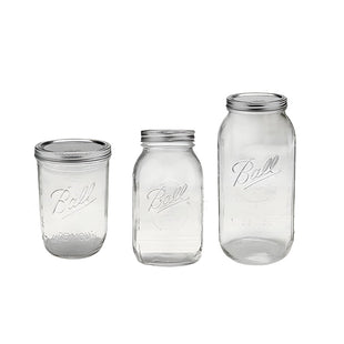 Ball Glass Wide Mouth Jar With Lid & Band, Single Jar,1.8L,946 ml,473 ml