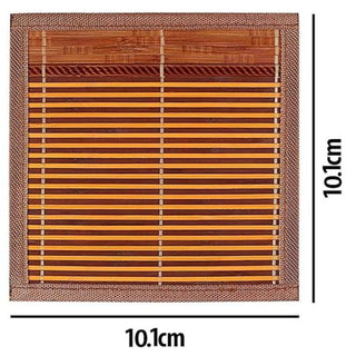 Bamboo Coasters Heat Pad Mix & Match Pattern | 10.1 cm X 10.1 cm | 6 Pcs Set