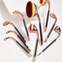 Bended Brush Design High Fashion Women Makeup 9 Brushes Set