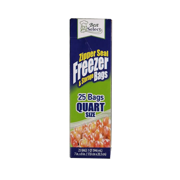 Best Select Zipper Seal Freezer And Storage Bags Quart Size