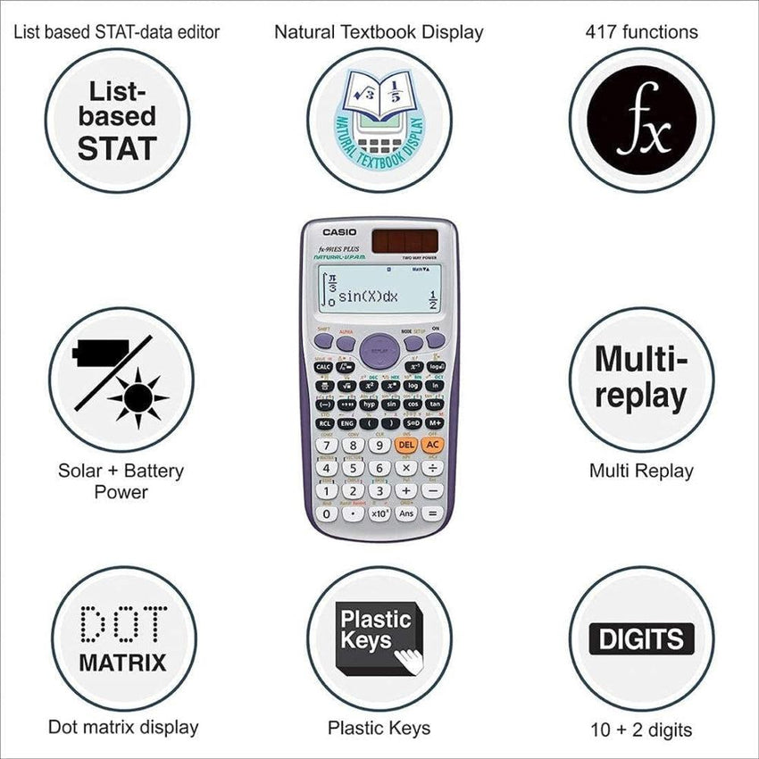 Casio Scientific Calculator 417 Functions (FX-991ESPLUS)