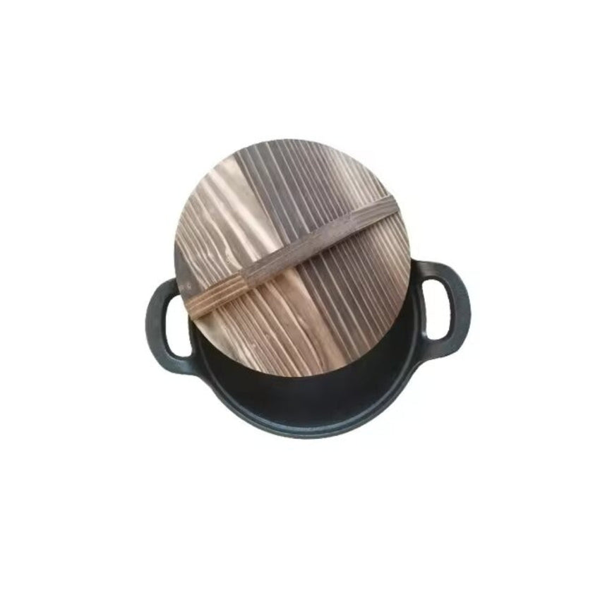 Cast Iron Heavy Duty Pre-Seasoned Wok Pan Black