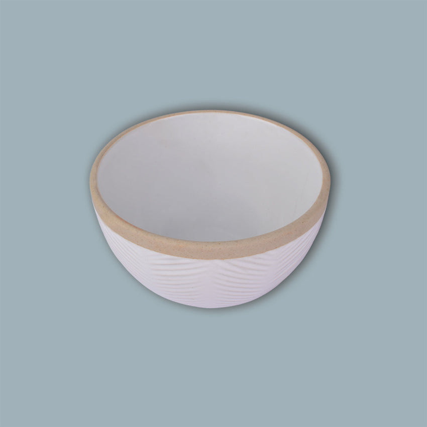 Ceramic Bowl Black Border Beige 13CM