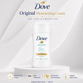 Dove Sensitive Fragrance Free 48h Antiperspirant Stick 40g