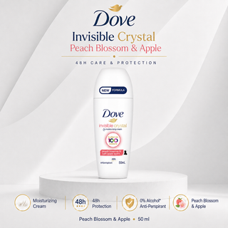 Dove Invisible Crystal 48h Antiperspirant Peach Blossom & Apple 50ml