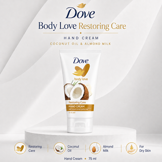 Dove Body Love Restoring Care Coconut Oil & Almond Milk Hand Cream 75ml
