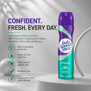 Lady Speed Stick Dynamic 48H Protection Antiperspirant Spray 150ml