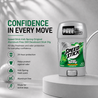 Speed Stick Irish Spring Original Aluminum Free 24H Deodorant Stick 51g