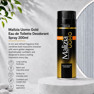 Malizia Uomo Gold Eau de Toilette Deodorant Spray 200ml