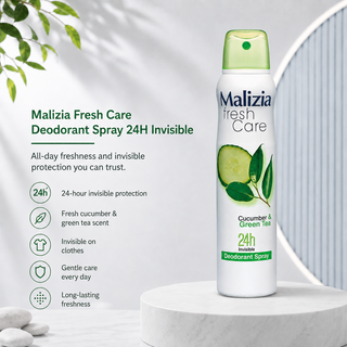 Malizia Fresh Care Cucumber & Green Tea 24H Invisible Deodorant Spray 150ml