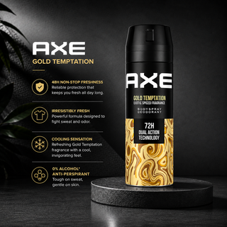 AXE Gold Temptation 72H Dual Action Deodorant Body 150ml