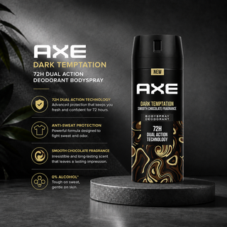 AXE Dark Temptation Smooth Chocolate 72H Dual Action 150ml