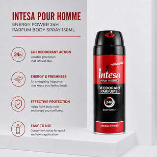 Intesa Pour Homme Energy Power 24H Parfum Body Spray 150ml