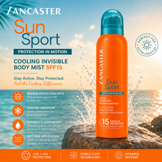 Lancaster Sun Sport Cooling Invisible Body Mist SPF15
