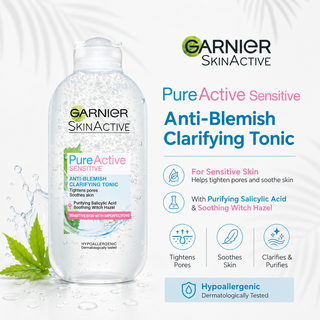 Garnier Pure Active Anti Blemish Clarifying Tonic Sensitive Skin 200ml