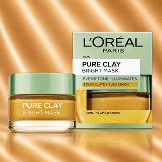 L'Oréal Paris Skincare Pure Clay Face Mask with Yuzu Lemon for Rough Skin 50ml