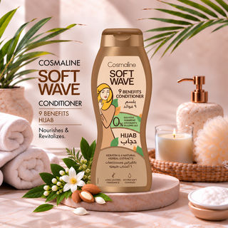 Cosmaline Soft Wave 9 Benefits Hijab Conditioner with Keratin & 6 Natural Herbal Extracts 400ml