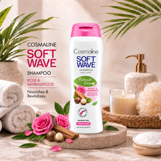 Cosmaline Soft Wave Natural Care Rose & Sandalwood Shampoo with Macadamia Oil 400ml