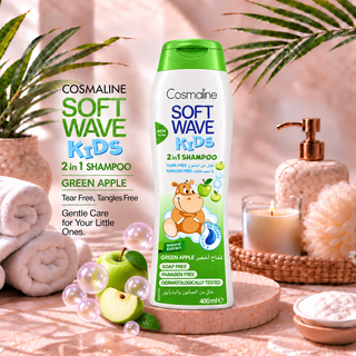 Cosmaline Soft Wave Kids 2-in-1 Green Apple Shampoo 400ml