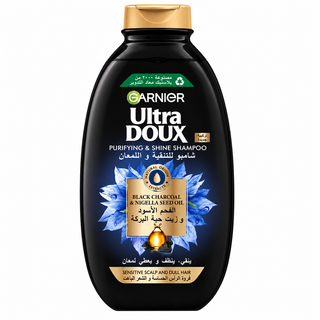 Garnier Ultra Doux Purifying & Shine Shampoo with Black Charcoal & Nigella Seed Oil 600ml