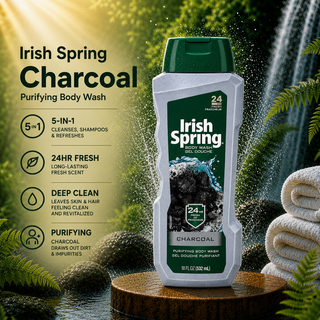 Irish Spring Charcoal Purifying Body Wash 24HR Fresh 532ml