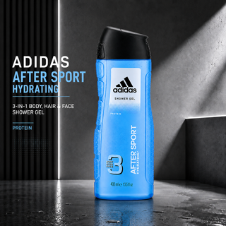 Adidas After Sport Hydrating 3-in-1 Body, Hair & Face Shower Gel 400ml