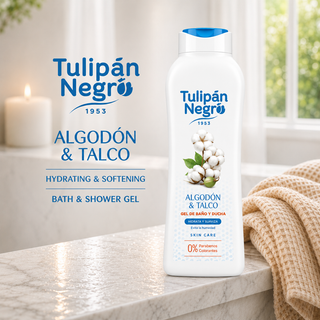 Tulipán Negro Algodón & Talco Hydrating & Softening Bath & Shower Gel 720ml