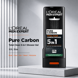 L'Oréal Men Expert Pure Carbon Total Clean 5-in-1 Shower Gel XXL Size 400ml