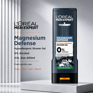 L'Oréal Men Expert Magnesium Defense Hypoallergenic Shower Gel 0% Alcohol XXL Size 400ml
