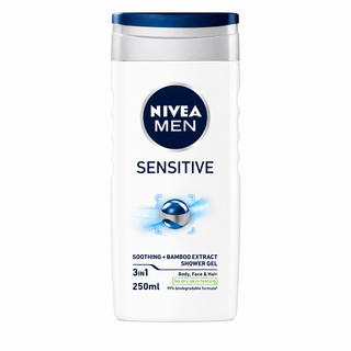 NIVEA MEN Sensitive 3-in-1 Soothing Bamboo Extract Shower Gel 250ml