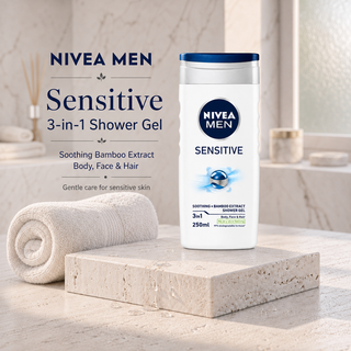 NIVEA MEN Sensitive 3-in-1 Soothing Bamboo Extract Shower Gel 250ml