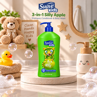 Suave Kids 3-in-1 Silly Apple Shampoo, Conditioner & Body Wash 532ml
