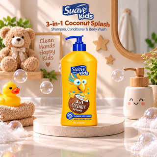 Suave Kids 3-in-1 Coconut Splash Shampoo, Conditioner & Body Wash 532ml