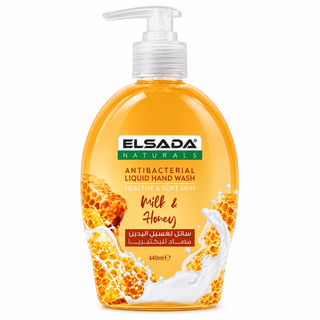 Elsada Naturals Milk & Honey Antibacterial Liquid Hand Wash 440ml