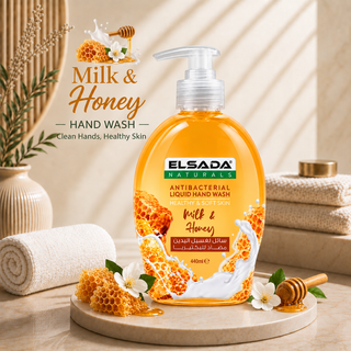 Elsada Naturals Milk & Honey Antibacterial Liquid Hand Wash 440ml