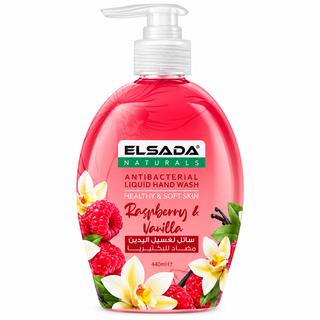Elsada Naturals Raspberry & Vanilla Antibacterial Liquid Hand Wash 440ml