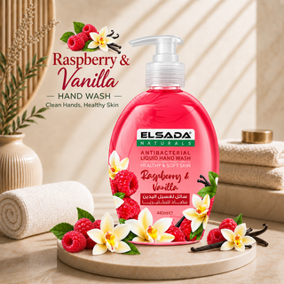 Elsada Naturals Raspberry & Vanilla Antibacterial Liquid Hand Wash 440ml