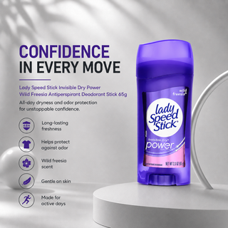 Lady Speed Stick Invisible Dry Power Wild Freesia Antiperspirant Deodorant Stick 65g
