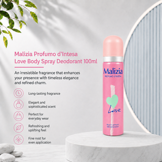 Malizia Profumo d’Intesa Love Body Spray Deodorant 100ml