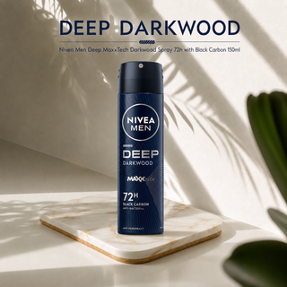 Nivea Men Deep MaxxTech Darkwood Spray 72h with Black Carbon 150ml