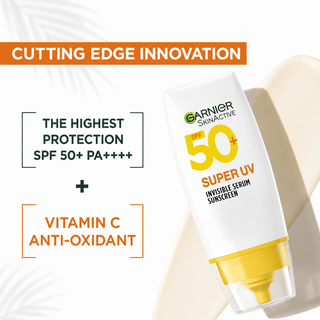 Garnier Super UV Invisible Serum Sunscreen To Correct And Protect Your Skin With Spf50+ 30ml