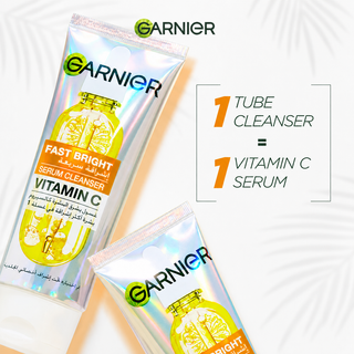 Garnier Fast Bright Serum Cleanser Dual Action Foam Cleanser, Brightens in 1 Wash 100 ml