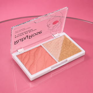 Ruby Rose Paleta De Blush e Iluminador Alta Fixação