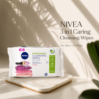 NIVEA 3 in 1 Caring Cleansing Wipes Dry Skin 25Wipes