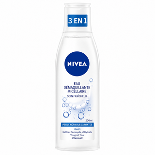 NIVEA 3-in-1 Refreshing Micellar Makeup Remover Water for Normal to Combination Skin with Vitamin E 200ml