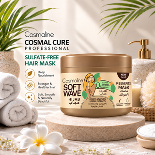 Cosmaline Soft Wave Hijab 9 Benefits Hair Mask with Keratin & Natural Herbal Extracts 450ml