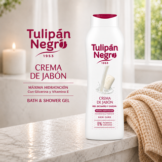 Tulipán Negro Crema de Jabón Maximum Hydration Bath & Shower Gel with Glycerin & Vitamin E 720ml