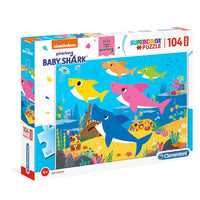 Clementoni 23751 Baby Shark Supercolor Puzzle For Children, 104 Maxi
