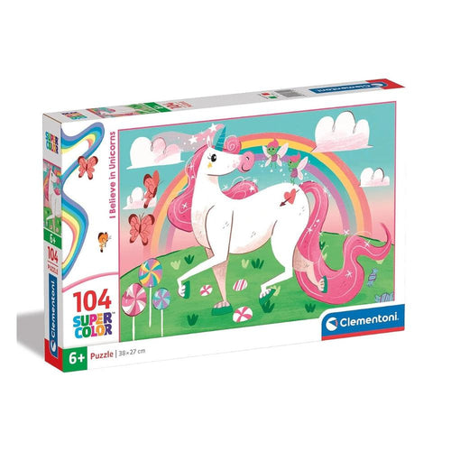 Clementoni 27109 Supercolor  Unicorn Brilliant - Puzzle For Children - 104 Pcs